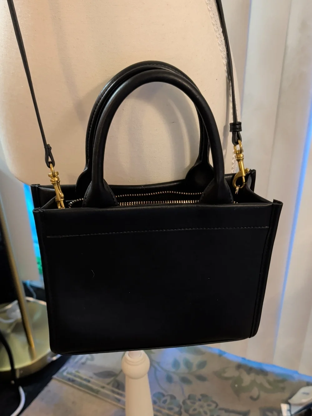 Target Black Structured Satchel with Detachable Crossbody Strap.